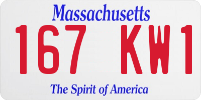 MA license plate 167KW1