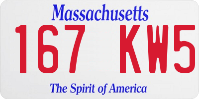 MA license plate 167KW5