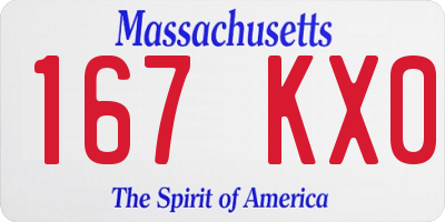 MA license plate 167KX0