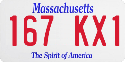 MA license plate 167KX1