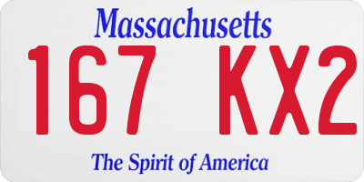 MA license plate 167KX2