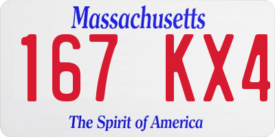 MA license plate 167KX4