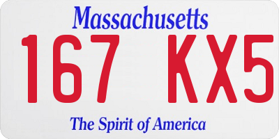 MA license plate 167KX5
