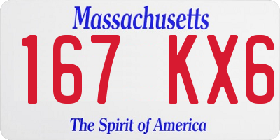 MA license plate 167KX6