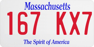 MA license plate 167KX7