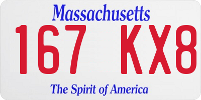 MA license plate 167KX8