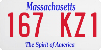 MA license plate 167KZ1
