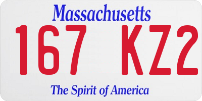 MA license plate 167KZ2