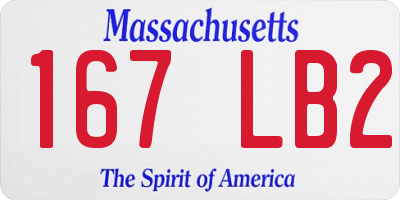 MA license plate 167LB2