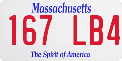 MA license plate 167LB4