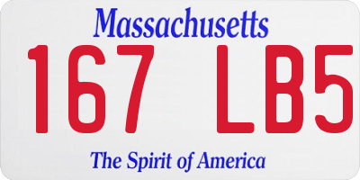 MA license plate 167LB5