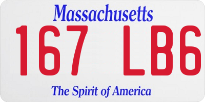 MA license plate 167LB6