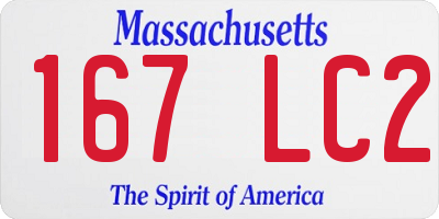 MA license plate 167LC2