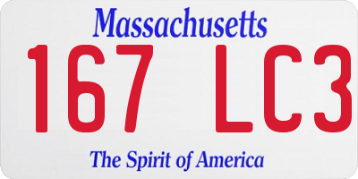 MA license plate 167LC3