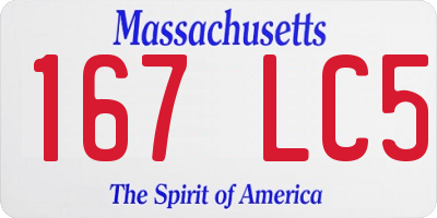 MA license plate 167LC5