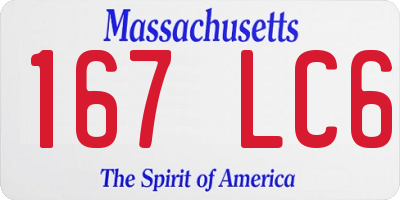 MA license plate 167LC6