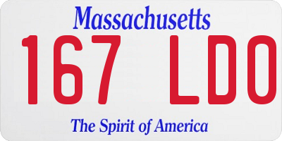 MA license plate 167LD0