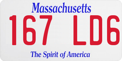 MA license plate 167LD6