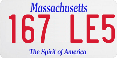 MA license plate 167LE5