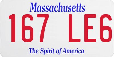 MA license plate 167LE6