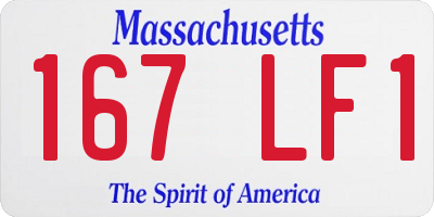 MA license plate 167LF1