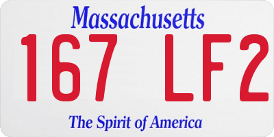 MA license plate 167LF2