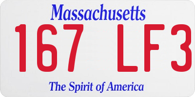MA license plate 167LF3