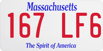 MA license plate 167LF6