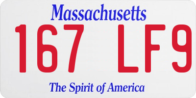 MA license plate 167LF9