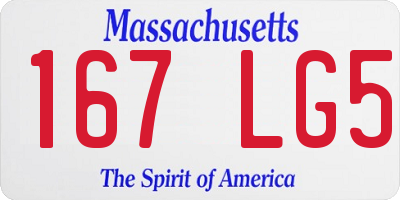 MA license plate 167LG5