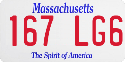 MA license plate 167LG6