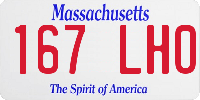 MA license plate 167LH0