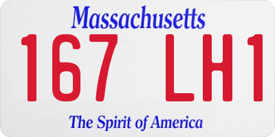 MA license plate 167LH1