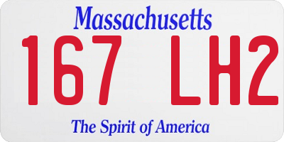 MA license plate 167LH2