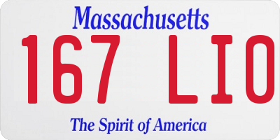 MA license plate 167LI0