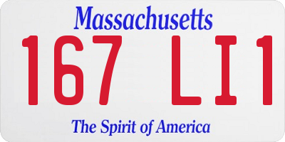 MA license plate 167LI1
