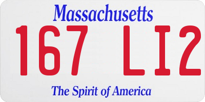 MA license plate 167LI2