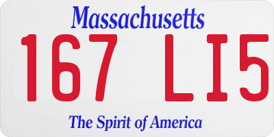 MA license plate 167LI5