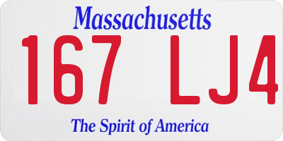 MA license plate 167LJ4