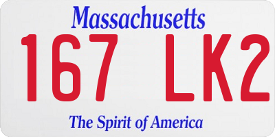 MA license plate 167LK2