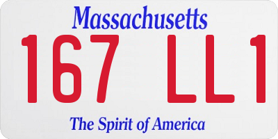 MA license plate 167LL1