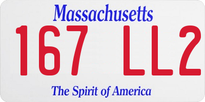 MA license plate 167LL2