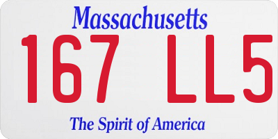 MA license plate 167LL5