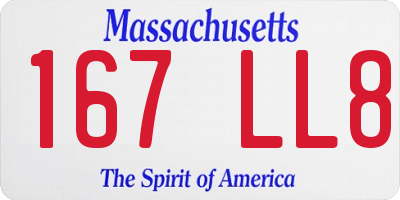 MA license plate 167LL8