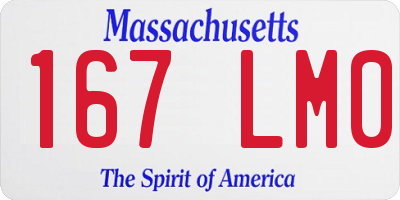 MA license plate 167LM0