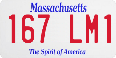 MA license plate 167LM1