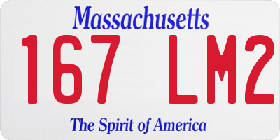 MA license plate 167LM2