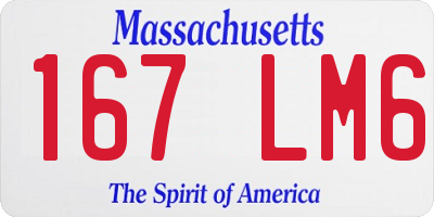 MA license plate 167LM6