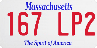 MA license plate 167LP2