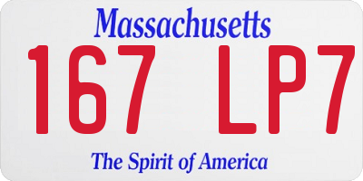 MA license plate 167LP7